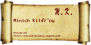 Minich Kilény névjegykártya